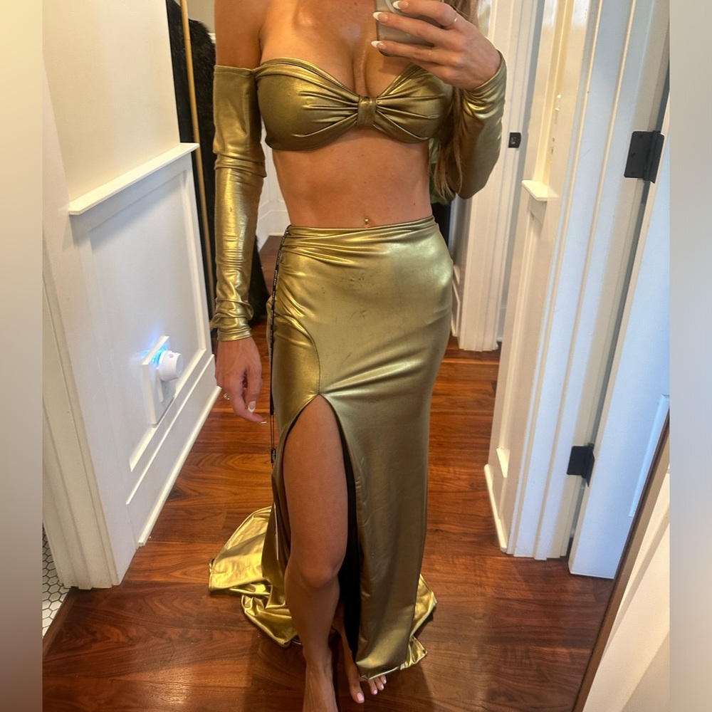 Jessica Angel 2 piece gold gown